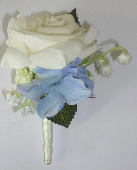 Fresh Touch Rose with Lily Of The Valley, Gyp & Blue Hydrangea